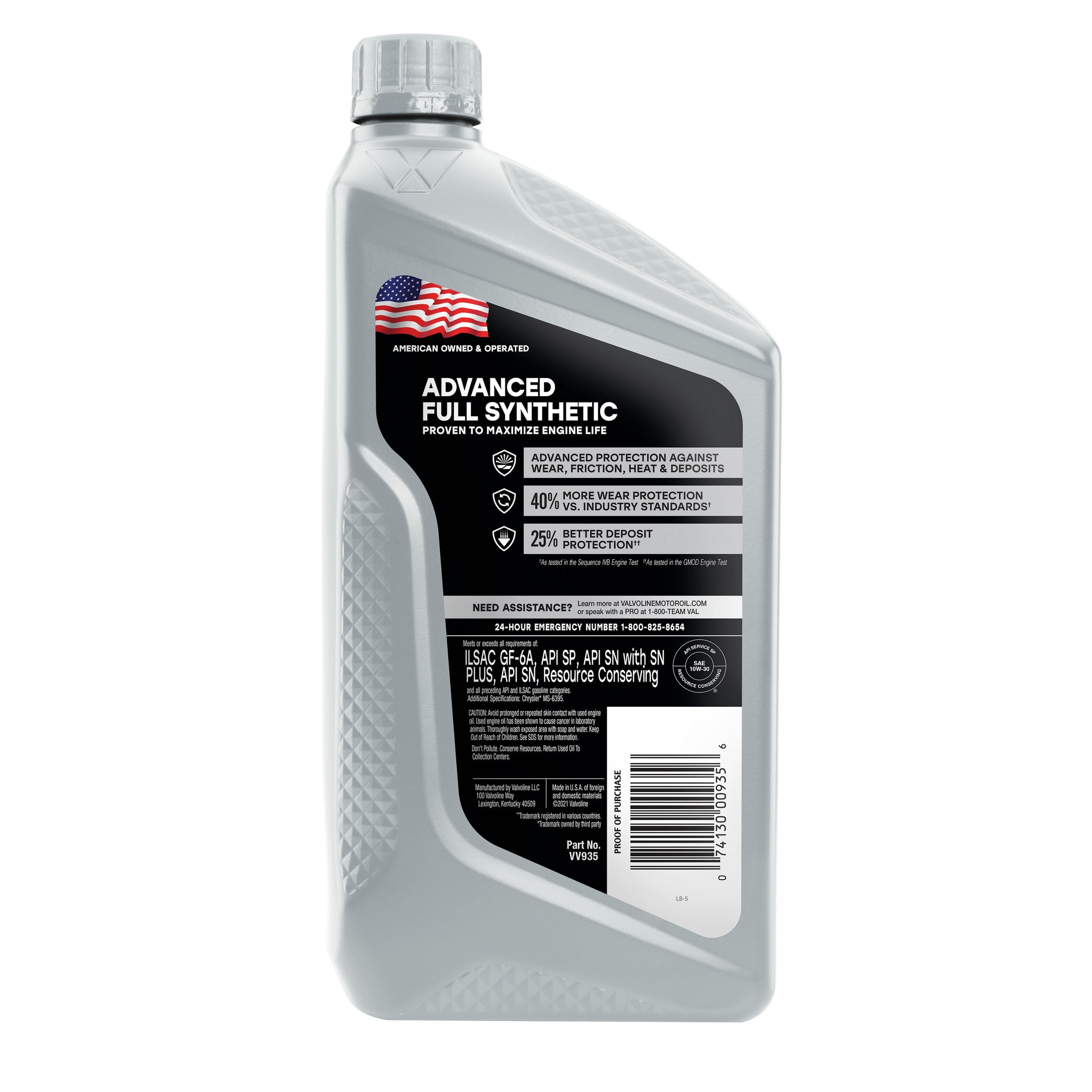 (4 pack) Valvoline Advanced Protection Full Synthetic 10W-30 Motor Oil 1 Quart