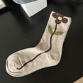 thumbnail image 4 of Whataatahia Calcetines casuales de algodón con estampado de arte floral elegante, 4 of 5