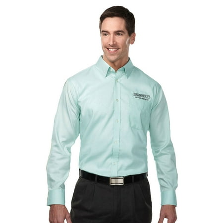 Stripe Non Iron Shirt - Tri-Mountain Men's Non Iron Striped Dobby Dress Shirt