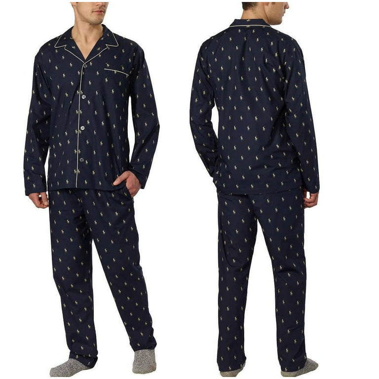 Polo Ralph Lauren Men's Pajama Set, Relaxed Fit - Navy/Ivory Pony, Medium -  NEW
