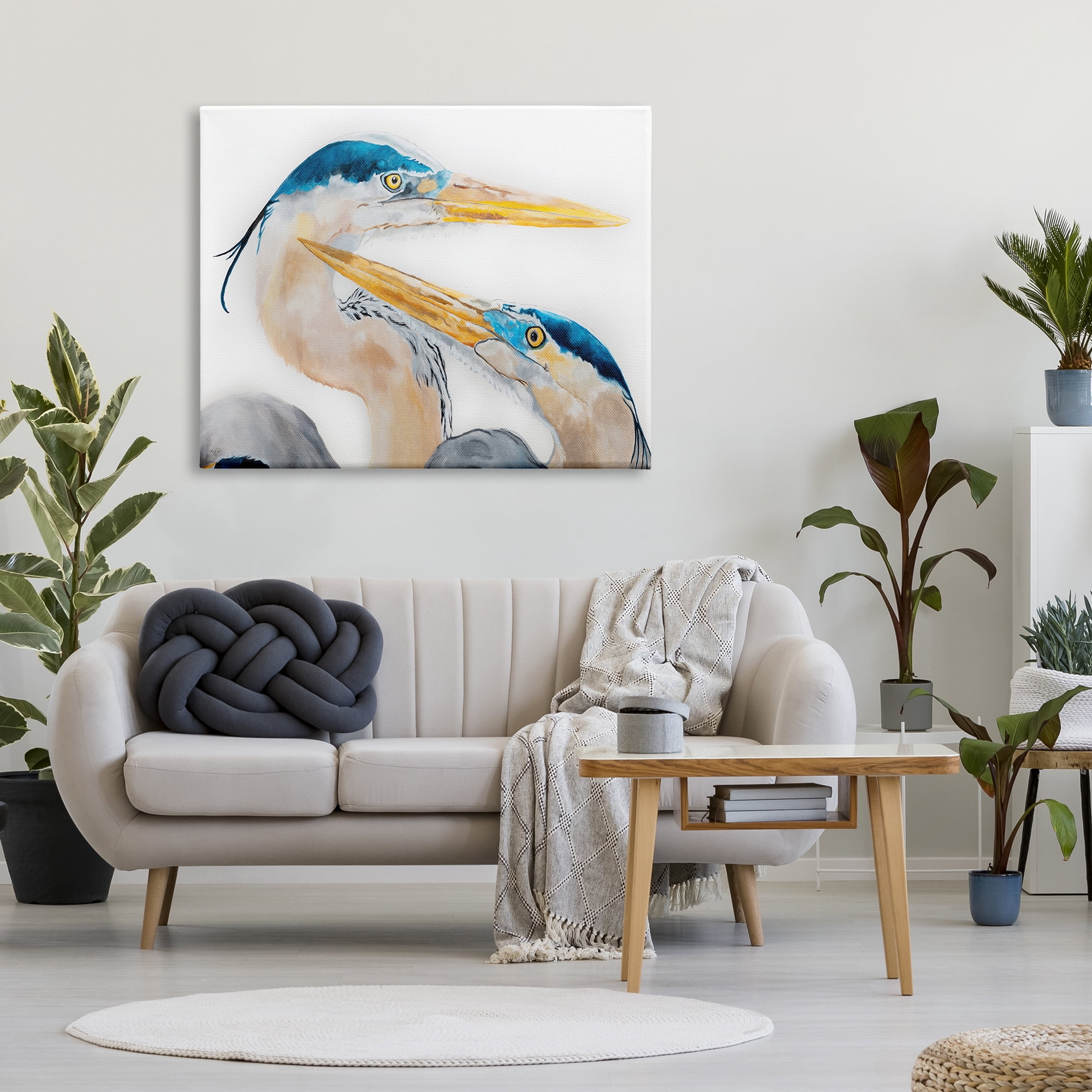 Stupell Home Décor Great Blue Heron Pairing Bird Waterfowl Pair Portrait, 36 x 48, Designed by Diane Fifer