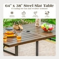 thumbnail image 3 of Sophia & William Metal 6 Seat Outdoor Patio Dining Table Dark Brown, 3 of 6