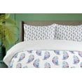 thumbnail image 4 of Ambesonne Feather Duvet Cover Sets, Grungy Boho Animal, 2-King, Blue Pale Pink Black, 4 of 7