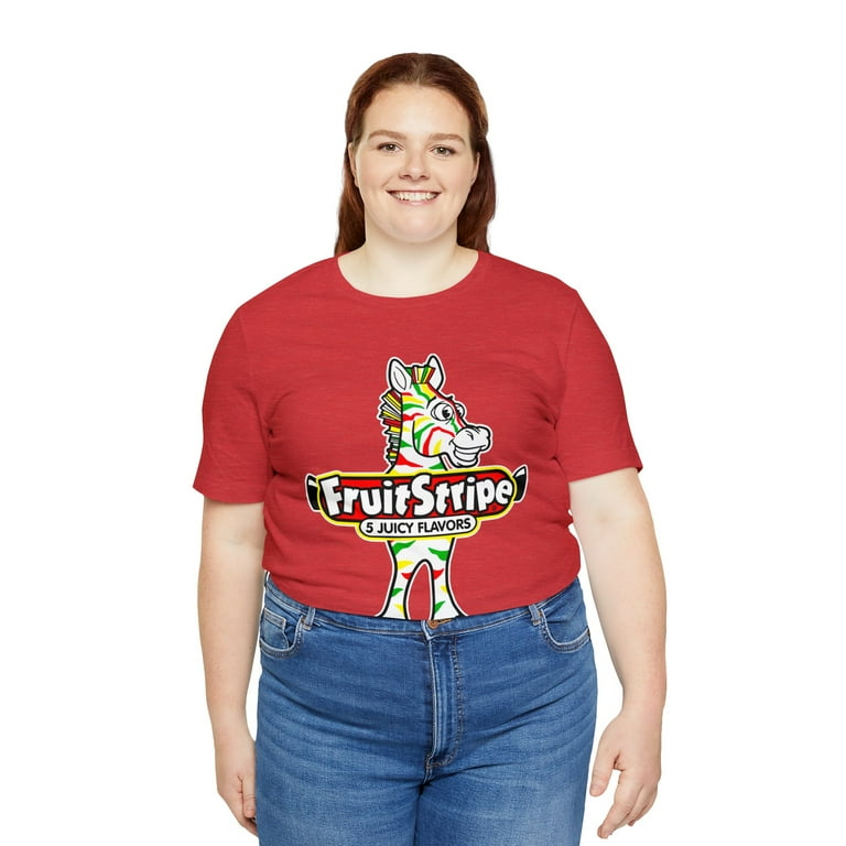 Yikes the Zebra Retro Stripe Tee - Nostalgic Fruit Stripe