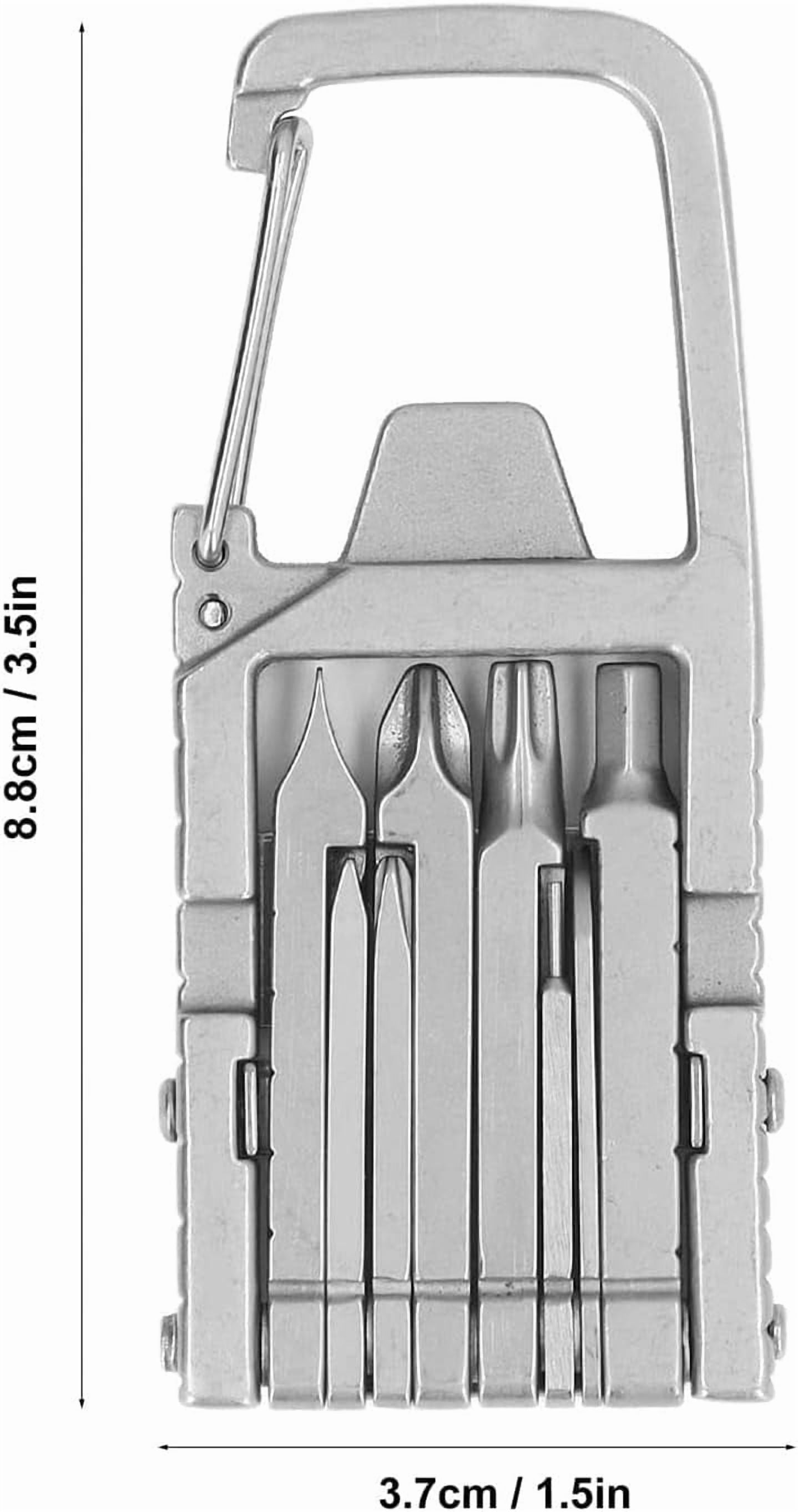 ABCISI 12 in 1 Mini Multi Tool, Portable Keychain Multitool Hardware Bit with Bottle Opener&Phone Holder&Screwdriver for Daily Maintenance, Compact Pocket Size for Outdoors Camping Hiking Cycling