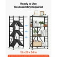 thumbnail image 2 of KFFKFF 4-Tier Foldable Storage Shelf, 28W x 13D x 54H Inch Metal Rack Shelving Unit, Durable Organizer with Wheels & Hooks for Pantry, Kitchen, Garage, Basement, Black, 2 of 9