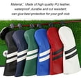 thumbnail image 3 of Cubierta de cabeza de palo de Golf Toystoory 3 unids/set Doble raya de cuero Ajustable Intercambiable Azul oscuro, 3 of 6