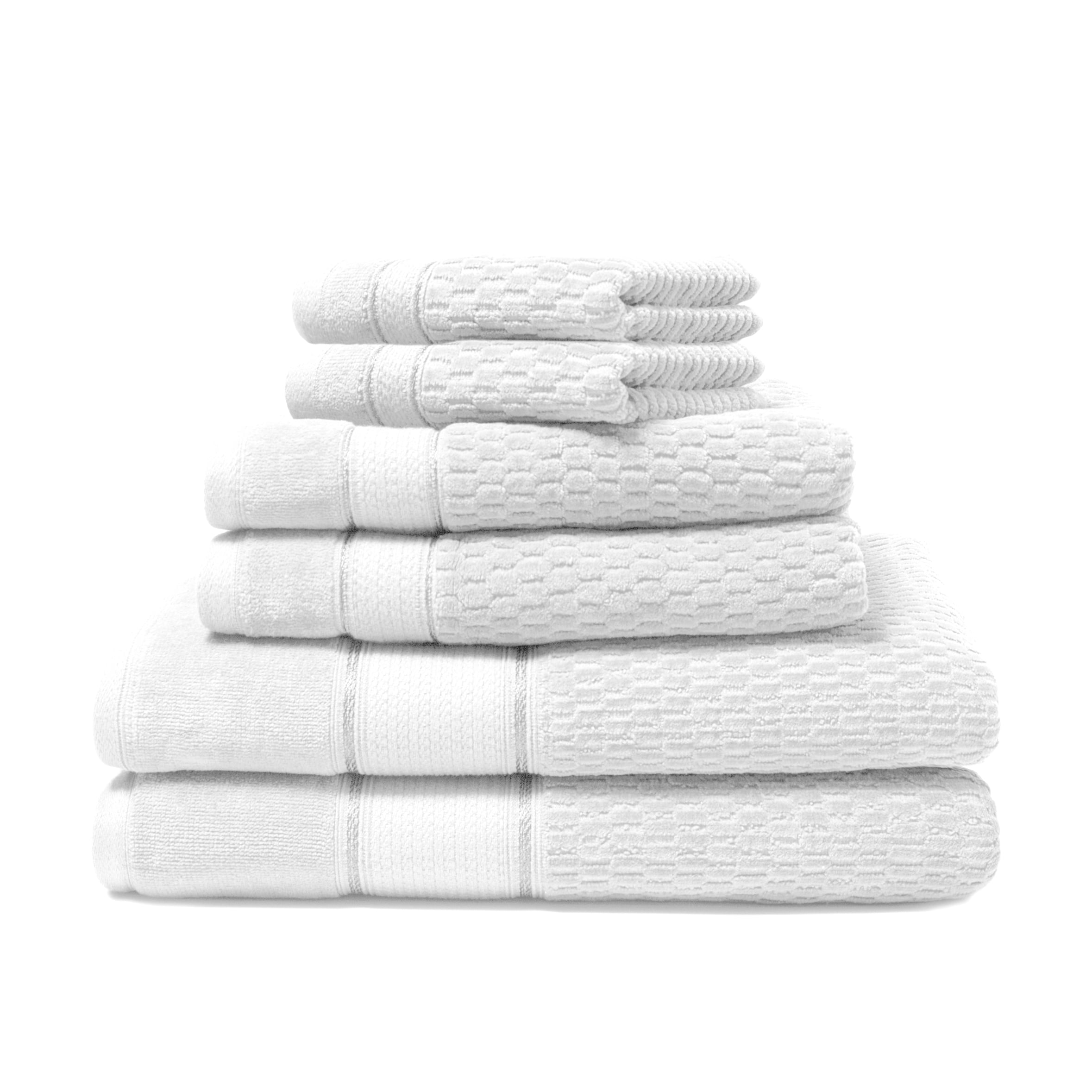 Lintex Royale 6 Piece Cotton Bath Towel Set, White