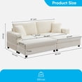 thumbnail image 2 of Mjkone 85’’ Loveseat Sectional Sofa with 2 Ottoman,Corduroy Deep Seat Couch with Storage Armrests Living Room Furniture,Beige, 2 of 7