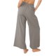 thumbnail image 3 of Pantalones anchos de talle alto Pantalones rectos de pierna ancha con cintura elástica de color puro para mujer Señora Gris XXL, 3 of 5