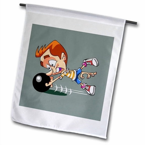3dRose, Bowling Humor Finger Stuck in Ball, 12 x 18 inch Garden Flag
