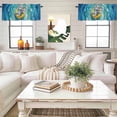 thumbnail image 4 of Funny Art Valance Curtain Summer Elephant Swimming Blue Sea View Oil Painting Window Valances Rod Pocket Short Curtains Window Treatments for Kitchen Bedroom Bathroom Laundry 56" x 16", 4 of 9