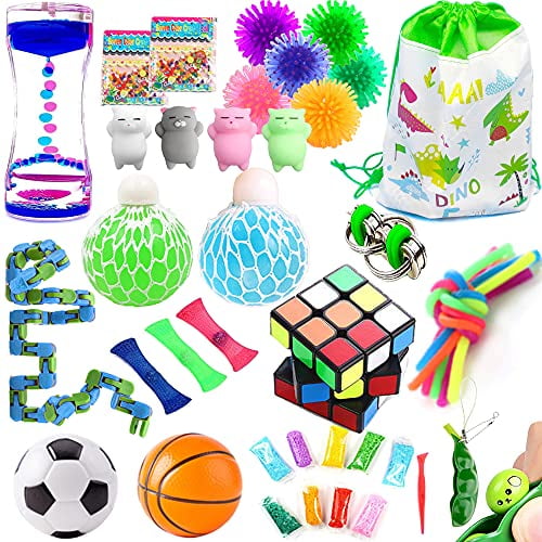 19 Pack Sensory Fidget Toys Bundle Stress Relief Toys For Adults And Kids Fidget Cube Bike Chain Liquid Motion Timer Rainb Walmart Com Walmart Com