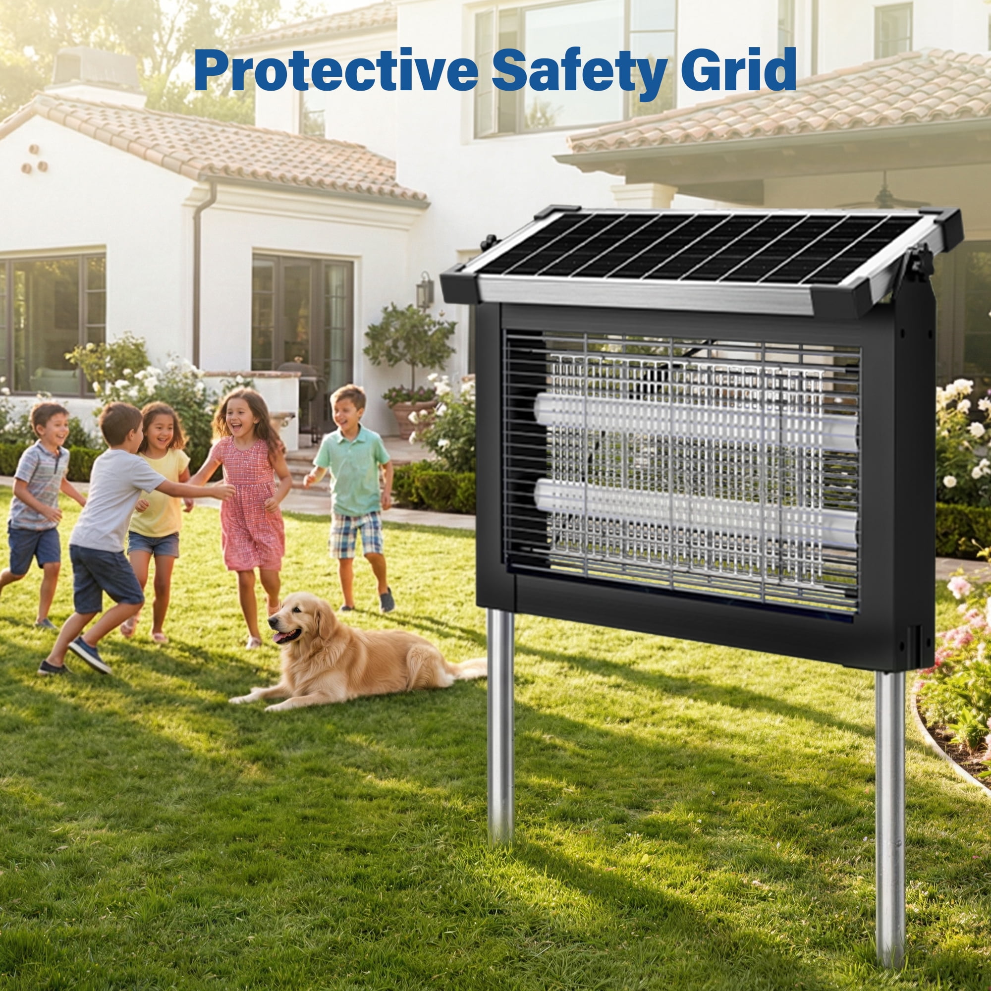 Rossetta Solar Bug Zapper Light, 4500V Waterproof Mosquito Zapper, Dual Power (Solar & USB) for Indoor & Outdoor, Black
