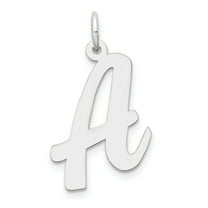 14K White Gold Charm Pendant Themed 22 mm 14 Large Script Initial A