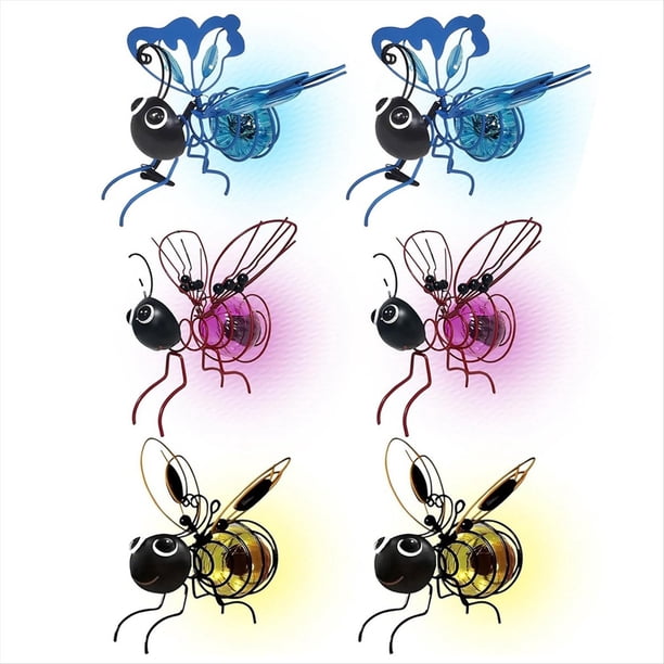 Luces Solares de Simulación de Abejas, Linterna LED Colgante para Exteriores con Forma de Abeja para Decoración de Jardín, Luz Antiinsectos (6 Unidades)