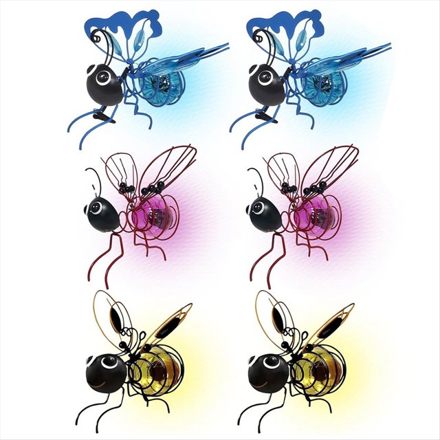 Luces Solares de Simulación de Abejas, Linterna LED Colgante para Exteriores con Forma de Abeja para Decoración de Jardín, Luz Antiinsectos (6 Unidades)