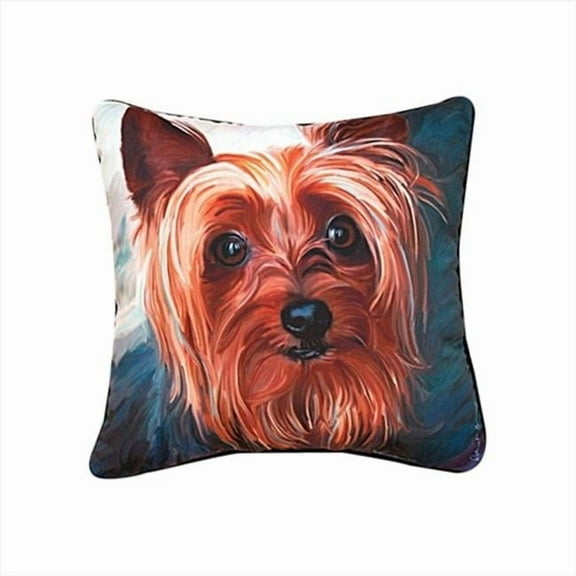 Manual Woodworkers and Weavers Paws And Whiskers Yorkie Style Printed Pillow 18 X 18 in.