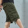 thumbnail image 4 of Cargo Shorts Men's Cargo Shorts Multi Pockets Relaxed Summer Beach Shorts Pants Cargo Work Shorts Army Green 2XL, 4 of 7