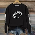 thumbnail image 2 of Wyobmus Game Day Sweatshirt for Women Y2K Crewneck Loose Season Shirt Long Sleeve Rugby Graphic Fleece Sweatshirts C-Black, 2 of 4