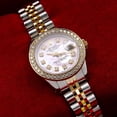 thumbnail image 2 of Pre-Owned Rolex Datejust 26MM 69173 Pink Mother of Pearl Diamond Dial Diamond Bezel Two Tone Yellow Gold Jubilee Bracelet 0.9ct, 2 of 8