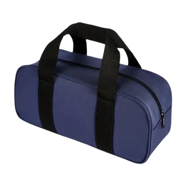Bolsa de herramientas, bolsa de herramientas, estuche de tela Oxford, organizador de herramientas de boca ancha con cremallera Azul oscuro