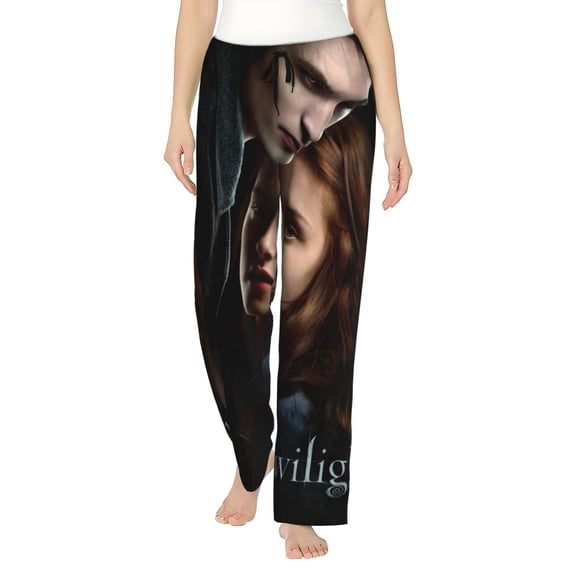 The Twilight Saga Women's Pajama Pants, Comfy All Over Print Lounge Pants Casual Sleepwear with Pockets & Drawstring