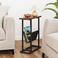 thumbnail image 6 of 2PCS Narrow End Table, Slim Vintage Side Table with Storage Holder, Rectangular Nightstand, for Small Spaces, Couch, Living Room, Bedroom, and Office, 6 of 7