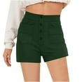 thumbnail image 2 of YI YI Shorts for Women 2024 Women's Summer High Waisted Shorts Summer Straight Wide Leg Short Stretchy Office Work Sport Shorts XL Army Green, 2 of 6