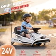thumbnail image 2 of Drift Go Kart for Kids, 24V Electric Drift Car Kids Ride on Toys, Ages 6-12, 360 Drifting, 300W Brushless Motor - White, 2 of 6