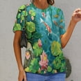 thumbnail image 6 of Lucky Koi Fish Lotus Leaf Women's T-Shirt Short Sleeve T Shirts Tops Tee Ladies Loose T, 6 of 6