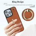 thumbnail image 2 of ELEHOLD for iPhone 15 Plus Wallet Crossbody Case with Organ Card Slots Metal Finger Ring Holder Kickstand Crossbody Shoulder Strap Shockproof Purse Cover for Women Girls,brown, 2 of 8
