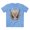 Carolina Blue, variant on Butterfly shirt, Shirt with Butterfly, Tee Shirt with Antique Butterfly