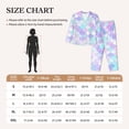 thumbnail image 6 of Kll Rainbow Scales Print Women'S Long Sleeve Pajamas With Pants Sleepwear Loungewear 2 Set-X-Large, 6 of 9