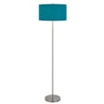 thumbnail image 2 of 150W 3 wayt Cromwell metal floor lamp with aqua blue linen shade, 2 of 5