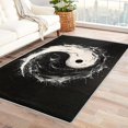 thumbnail image 1 of Tai Chi Rugs for Living Room Bedroom - Black and White Rug 5x8 - Yin and Yang Carpet for Home Decor - Washable Non Slip Patterned Indoor Large Area Rug - Soft & Low Pile (ZJ&280), 1 of 7