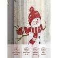 thumbnail image 6 of Beige Christmas Sheer Curtains 84 Inch Length 2 Panels Set Window Treatments, Snowman Xmas Tree Coastal Snowflake Starfish Rod Pocket Semi Curtains for Living Room/Bedroom/Kitchen, 104"W x 84"L, 6 of 7