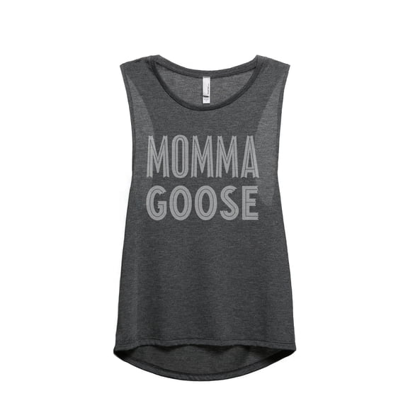 Momma Goose Women's Fashion Sleeveless Muscle Workout Yoga Tank Top Charcoal Grey Large