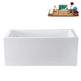 thumbnail image 2 of 59" Streamline G-79-310-BBR Soaking Glossy White Freestanding Tub and Tray With Internal Drain in Brushed Brass, 2 of 13