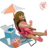 18 Inch Dolls Beach Set Fits American Girl Doll Accessories Doll Beach Chair And Fun Doll Stuff For 18In Dolls 7 Pc Playset