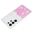thumbnail image 3 of Luminous Case for Samsung Galaxy S23 Ultra, Glow in the Dark Fluorescent Glitter Case for Women Girls, Bling Sparkle Lightweight Slim Shockproof Protective Phone Cover for Galaxy S23 Ultra, Pink, 3 of 6