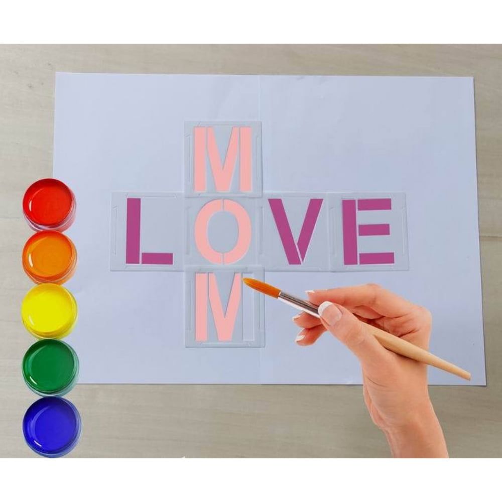 Large Letter Stencils Numbers Craft Stencils 6 Inch, 62 Pcs Reusable ...