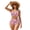 Strawberry Floral, variant on Garronmavis Bikini Sets For Women High Waisted Twist Front Swimsuits Tummy Control Crisscross Tie Back Bathing Suits Tropical Print 2 Piece Modest Swimwear for Summer Beach