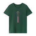 thumbnail image 1 of Camiseta para mujer de verano simple y ligera con cuello redondo para viajes de compras navideñas , Verde, xxl, 1 of 7