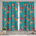 thumbnail image 2 of Ambesonne Nautical Valance & Curtain, Ornamented Fish Pattern, 55"x36", Dark Peach Burnt Sienna, 2 of 7