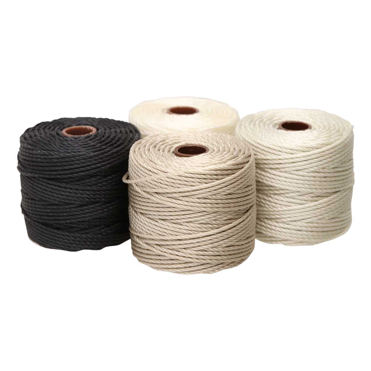 The Beadsmith S-Lon Heavy Nylon Cord – Salt & Pepper Mix – TEX400, .9mm Diameter, 4-Pack, 35 Yard Spools – For Stringing Beading Crochet, Micro-Macrame Jewelry & Kumihimo Projects