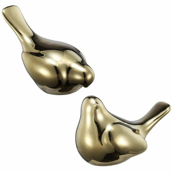 Chirp Bird Accents, Set of Two-Color:Gold,Style:Modern Chic