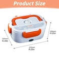 thumbnail image 3 of HLONK Adult Electric Lunch Box 40W Fast Heating Portable Food Heater for Car/truck/travel 1 Plastic Container 1.5L Heated Lunch Box Self Heating Food Heater for Working Long Hours Discoun, 3 of 6