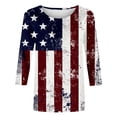 thumbnail image 7 of Conairie 4th of July Shirt Womens Loose Crew Neck 3/4 Sleeve Patriotic T Shirts With American Falg Print Holiday Commemorative Tops Red L, 7 of 7