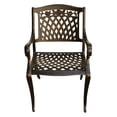 thumbnail image 2 of CC Outdoor Living Rose Ornate Traditional Outdoor Mesh Lattice Aluminum Bronze Dining Chair, 2 of 2
